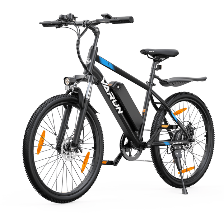 VTT électrique VARUN M24-1 vu de trois-quarts avant coloris noir