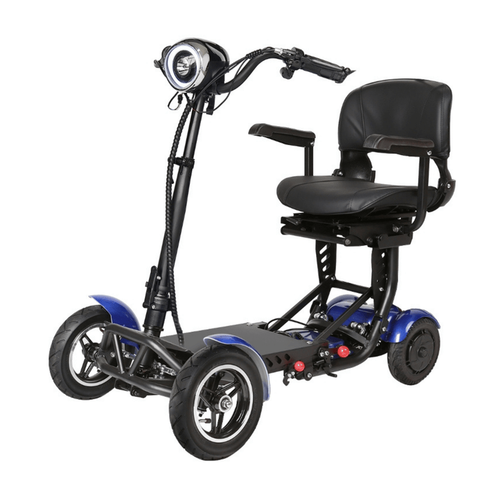 Scooter de mobilité Wheely L3 vu de trois-quarts avant coloris bleu