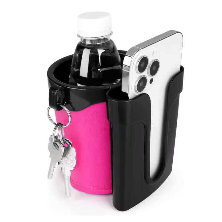 Support 3-en-1 téléphone et bouteille en rose
