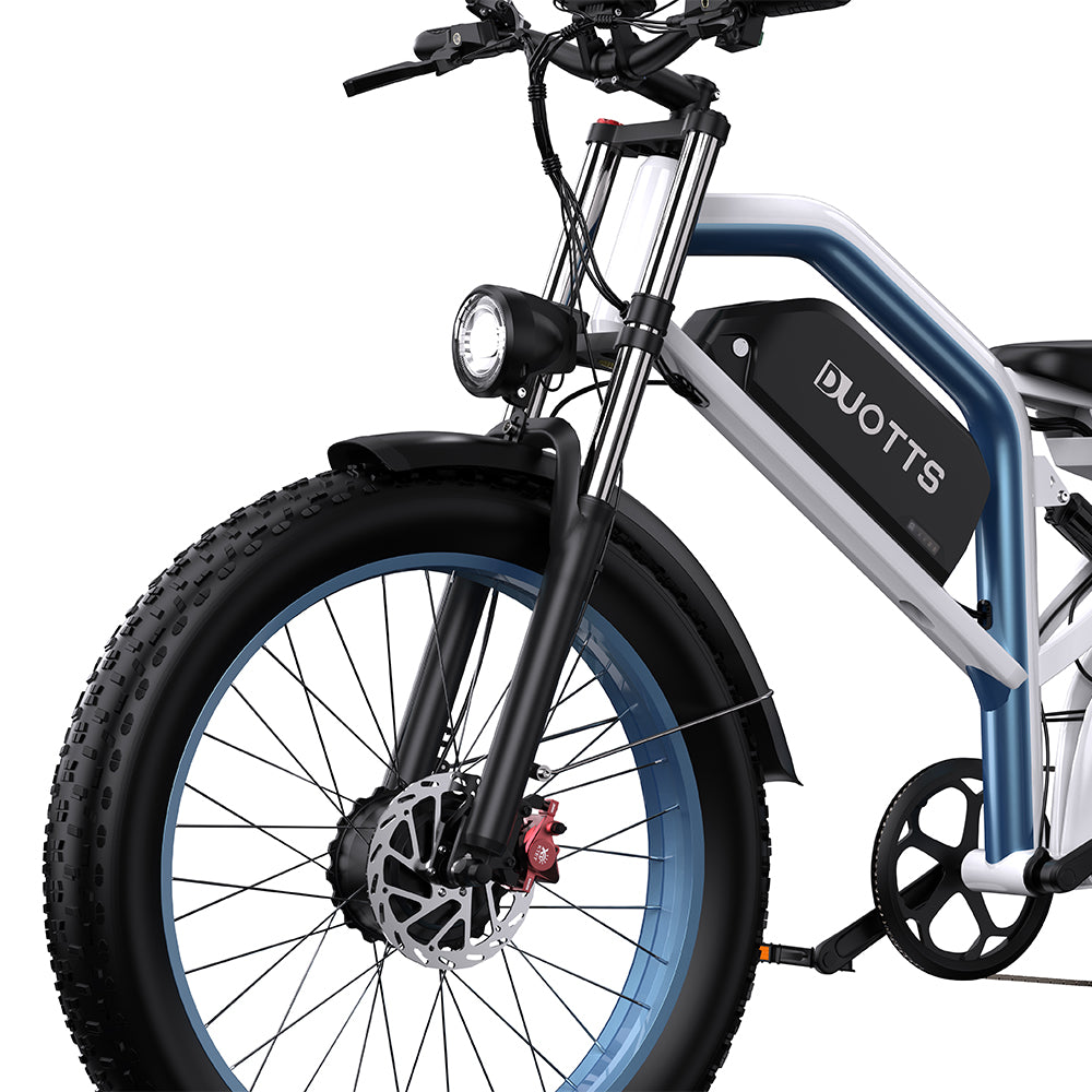 Roue avant et fourche du Duotts N26 coloris gris