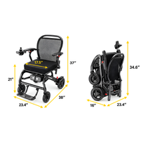 Schéma des dimensions du fauteuil roulant électrique EASWE C20