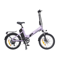 ENGWE O20 Boost vélo électrique violet, vu de profil, avec selle noire, batterie dans le cadre, porte-bagages et garde-boue