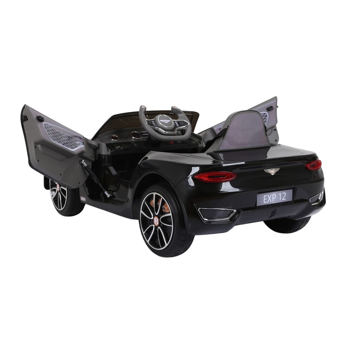 Voiture électrique pour enfants Bentley EXP 12 avec les portes ouvertes coloris noir