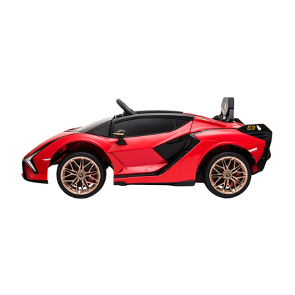 Voiture électrique pour enfants Lamborghini Sian vue de profil coloris rouge