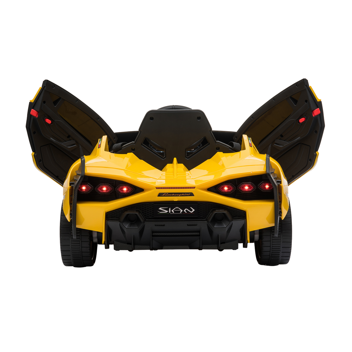 Voiture électrique pour enfants Lamborghini Sian avec les portes ouvertes coloris jaune