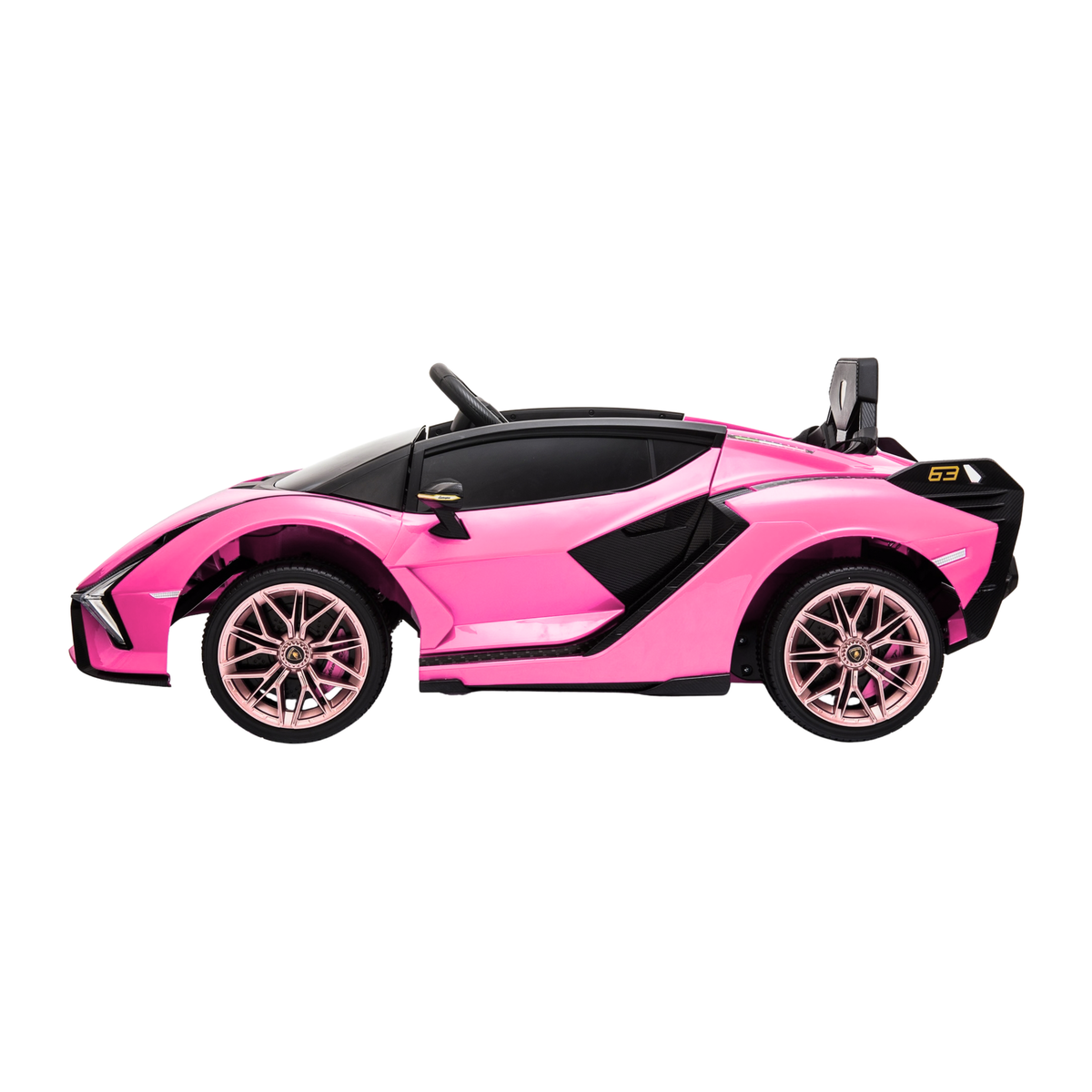 Voiture électrique pour enfants Lamborghini Sian vue de profil coloris rose