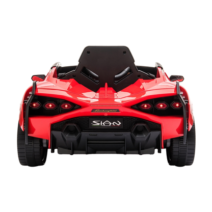 Voiture électrique pour enfants Lamborghini Sian vue de l'arrière coloris rouge