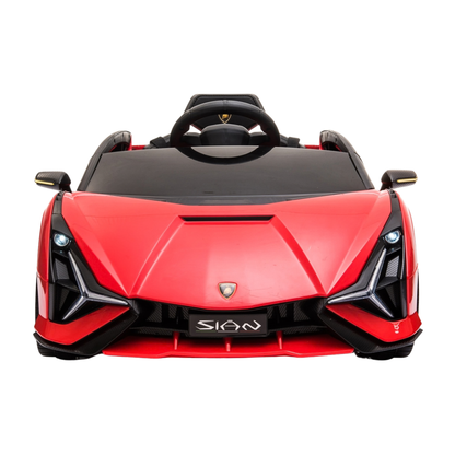 Voiture électrique pour enfants Lamborghini Sian vue de face coloris rouge