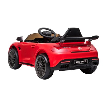 Voiture électrique pour enfants Mercedes AMG GT vue de trois-quarts arrière coloris rouge