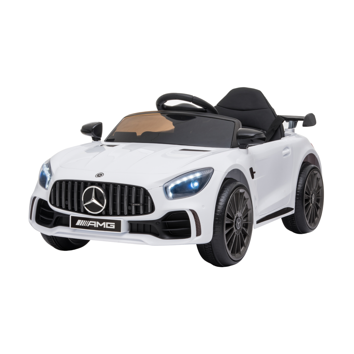Voiture électrique pour enfants Mercedes AMG GT vue de trois-quarts avant coloris blanc