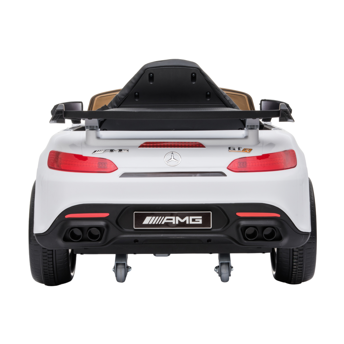 Voiture électrique pour enfants Mercedes AMG GT vue de l'arrière coloris blanc
