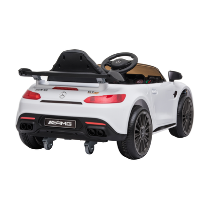 Voiture électrique pour enfants Mercedes AMG GT vue de trois-quarts arrière coloris blanc