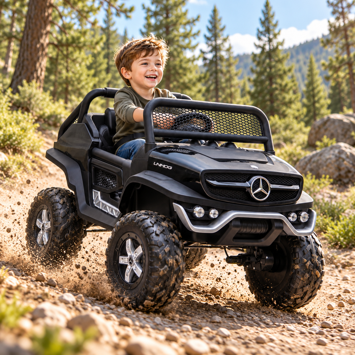 Voiture électrique pour enfants Mercedes Benz Unimog Truck - Wheelyshop
