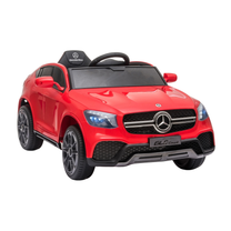 Voiture électrique pour enfants Mercedes GLC Coupé vue de trois-quarts avant coloris rouge