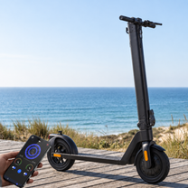 Application mobile pour la trottinette électrique HX D01 au bord de la mer