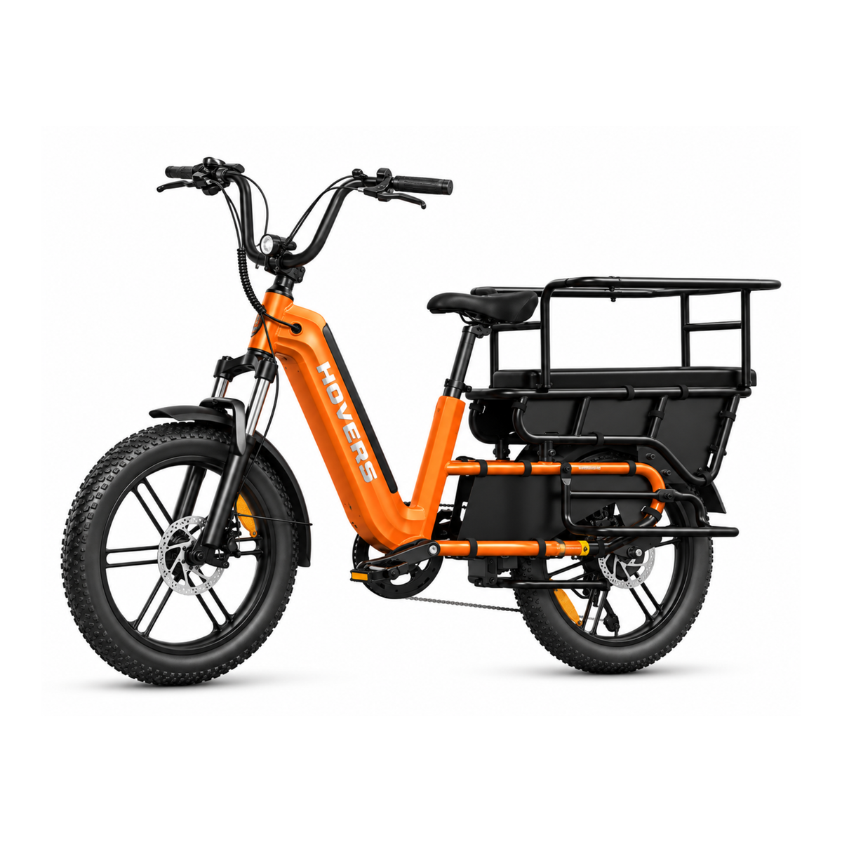 Vélo électrique HOVSCO HovCart vu de trois-quarts avant coloris orange