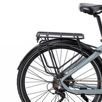 OneSport OT05 Max vu de l'arrière avec porte-bagages noir, garde-boue, feu arrière et selle