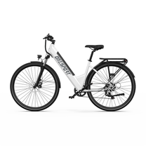OneSport OT12 Pro, vélo électrique blanc à cadre bas, vu de profil