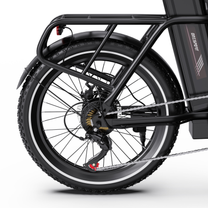 OneSport OT16 Pro, roue arrière avec porte-bagages, garde-boue, frein à disque et dérailleur