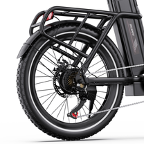 OneSport OT16 Pro, roue arrière avec porte-bagages, feu arrière, frein à disque, chaîne et dérailleur