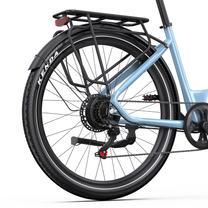 OneSport WT05, roue arrière avec pneu Kenda, porte-bagages avec feu arrière rouge, garde-boue et chaîne