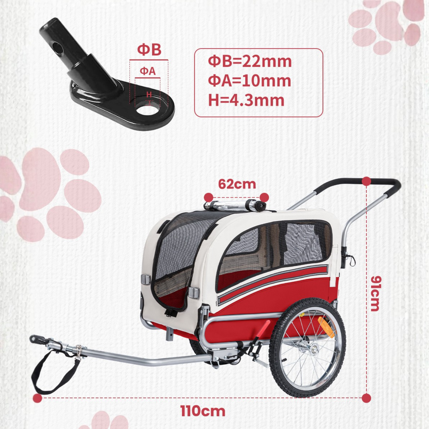 Smart husdjursvagn cykel 20303B - Remorque pour animaux - Wheelyshop