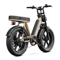 Vélo électrique fat bike TST R7 vu de trois-quarts arrière coloris beige