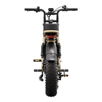 Vélo électrique fat bike TST R7 vu de l'arrière coloris beige