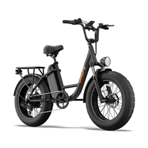 URLIFE E20 Pro, vélo électrique noir vu de trois quarts avant avec phare, porte-bagages et gros pneu