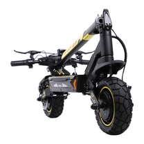 Wheely - H7 trottinette électrique noire et jaune avec colonne de direction repliée et pneus à gros crampons