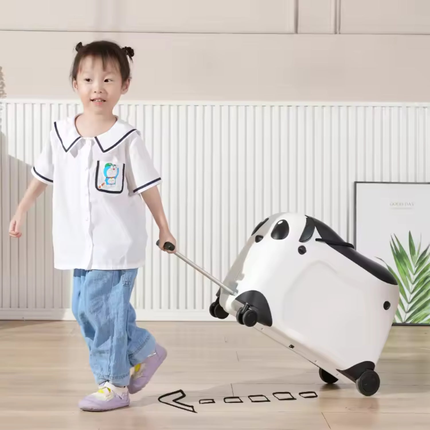 Åkbar resväska för barn – Panda Edition - Åkbar resväska - Wheelyshop