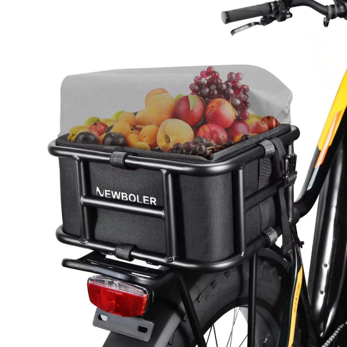 Panier arrière pour vélo électrique avec un chargement