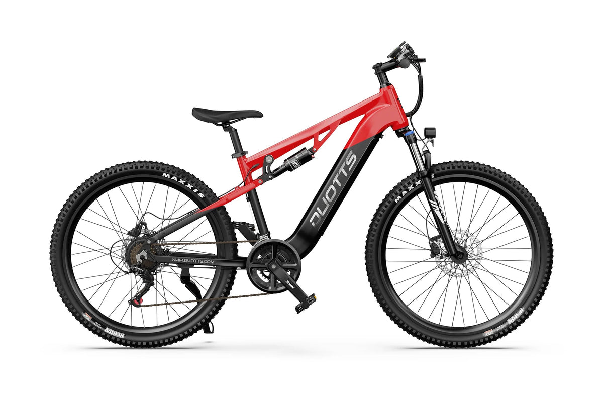 VTT électrique Duotts E29 vu de profil coloris rouge