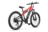 VTT électrique Duotts E29 vu de trois-quarts avant coloris rouge