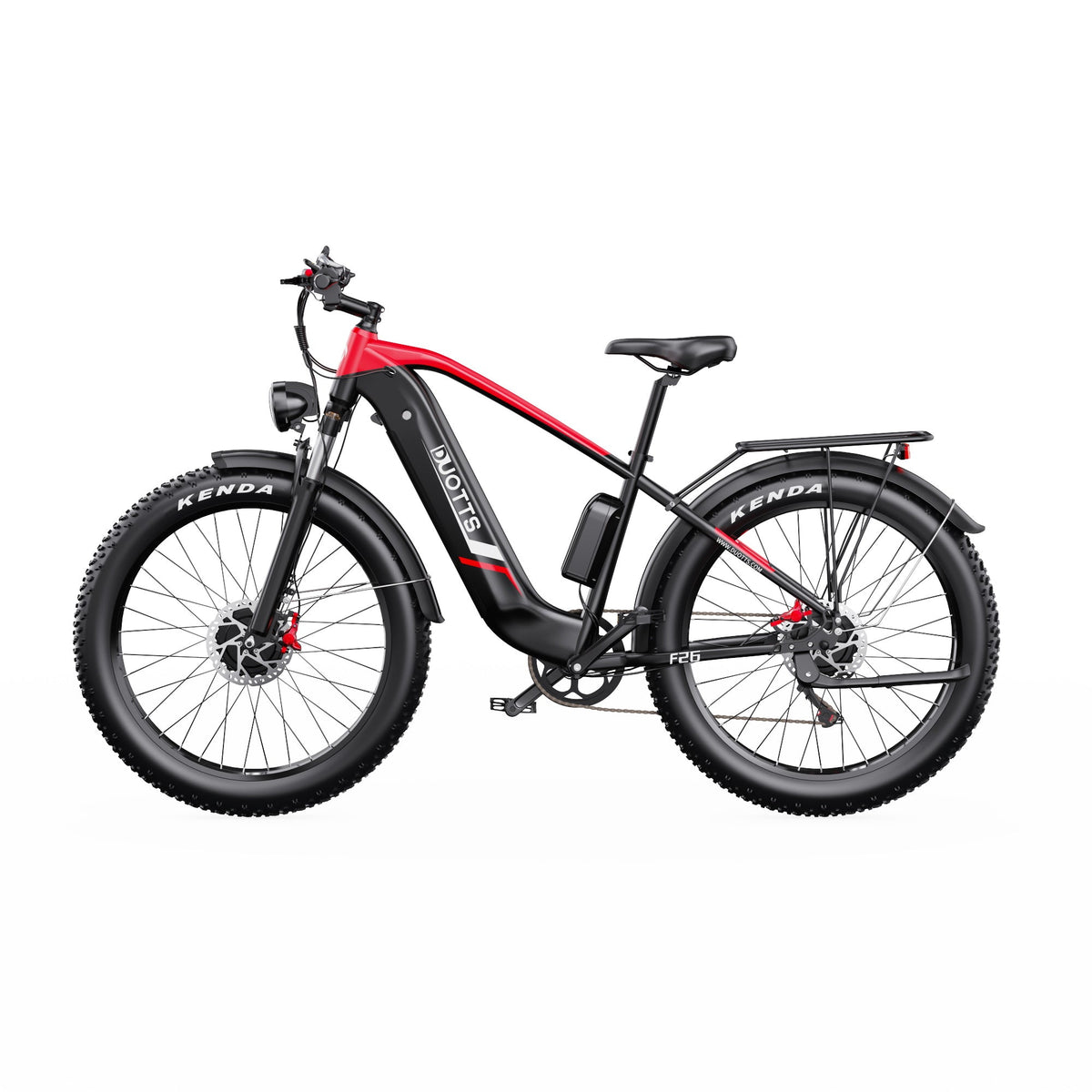 Vélo électrique fat bike Duotts F26 vu de profil coloris rouge