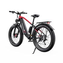 Vélo électrique fat bike Duotts F26 vu de trois-quarts arrière coloris rouge