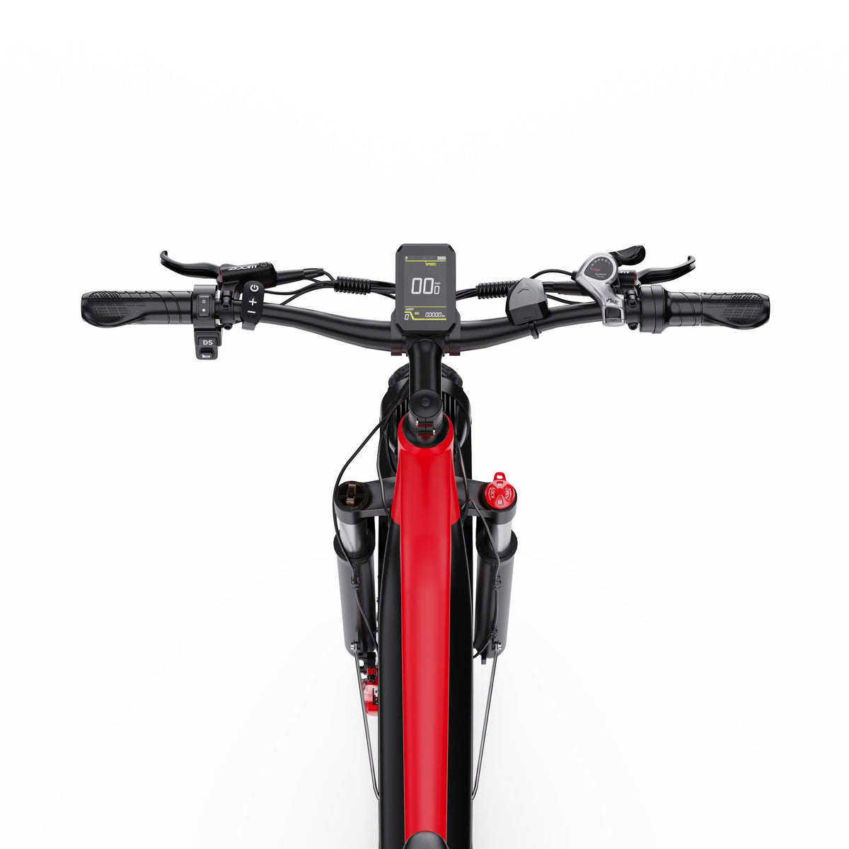Vélo électrique fat bike Duotts F26 vu de face coloris rouge