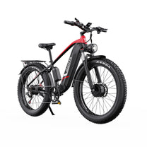 Vélo électrique fat bike Duotts F26 vu de trois-quarts avant coloris rouge