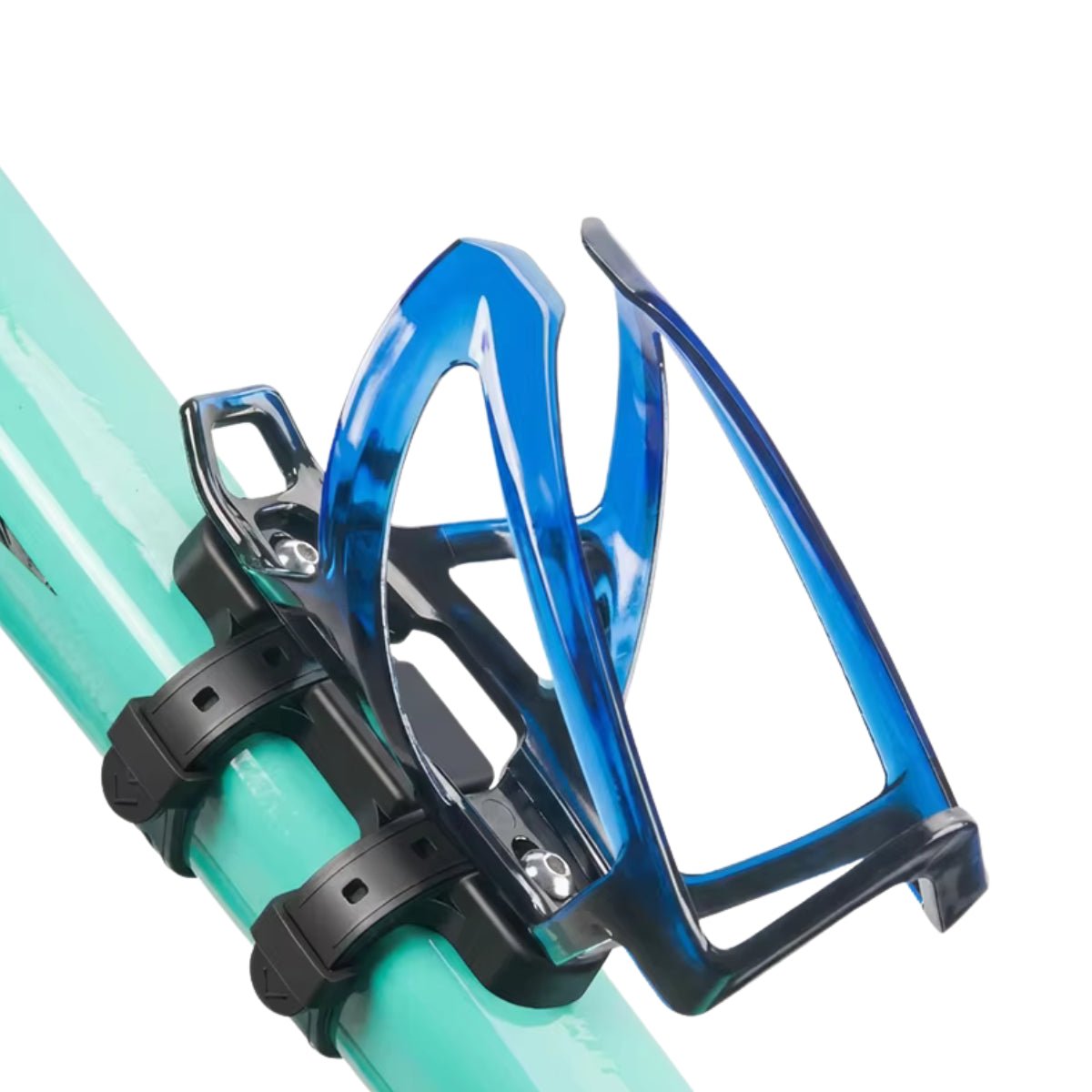 Porte-bidon pour cadre de vélo électrique Premium en bleu sur un vélo