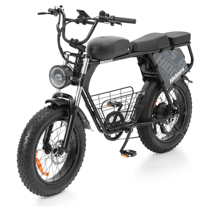 Vélo électrique fat bike Hidoes B9 vu de trois-quarts avant coloris noir