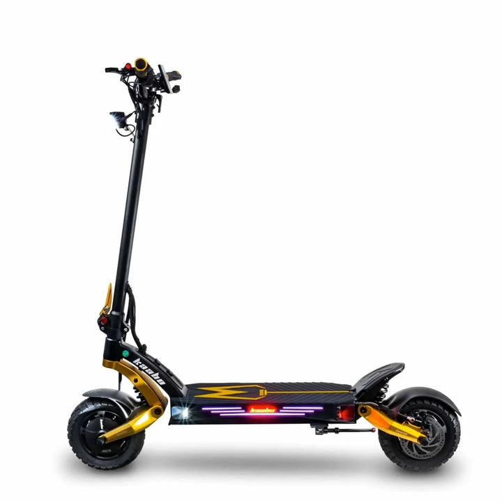 Trottinette électrique KAABO MANTIS KING GT vue de trois-quarts avant coloris doré