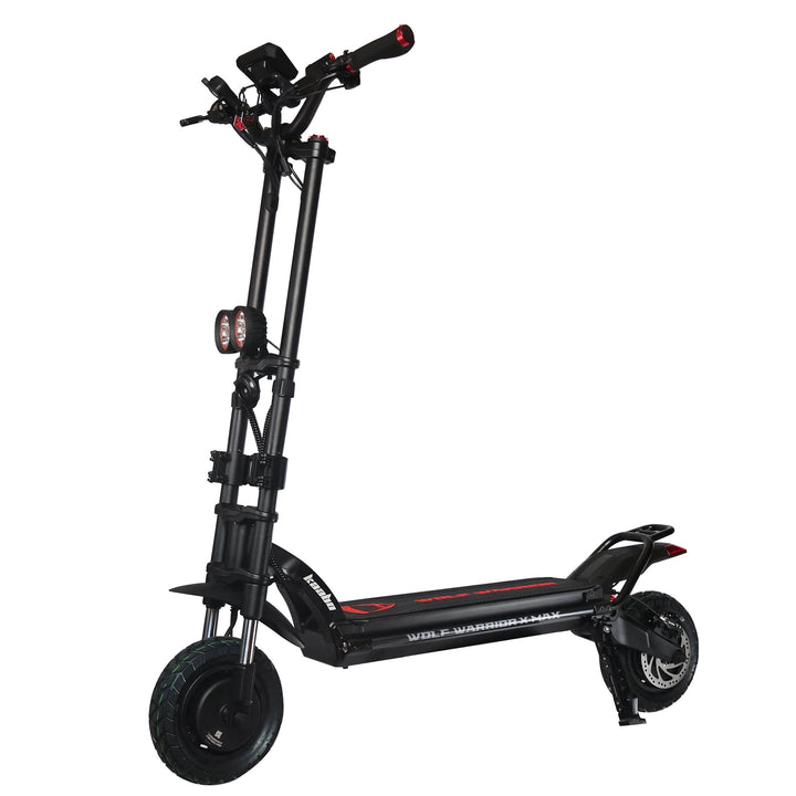 Trottinette électrique KAABO WOLF WARRIOR X MAX vue de trois-quarts avant coloris noir