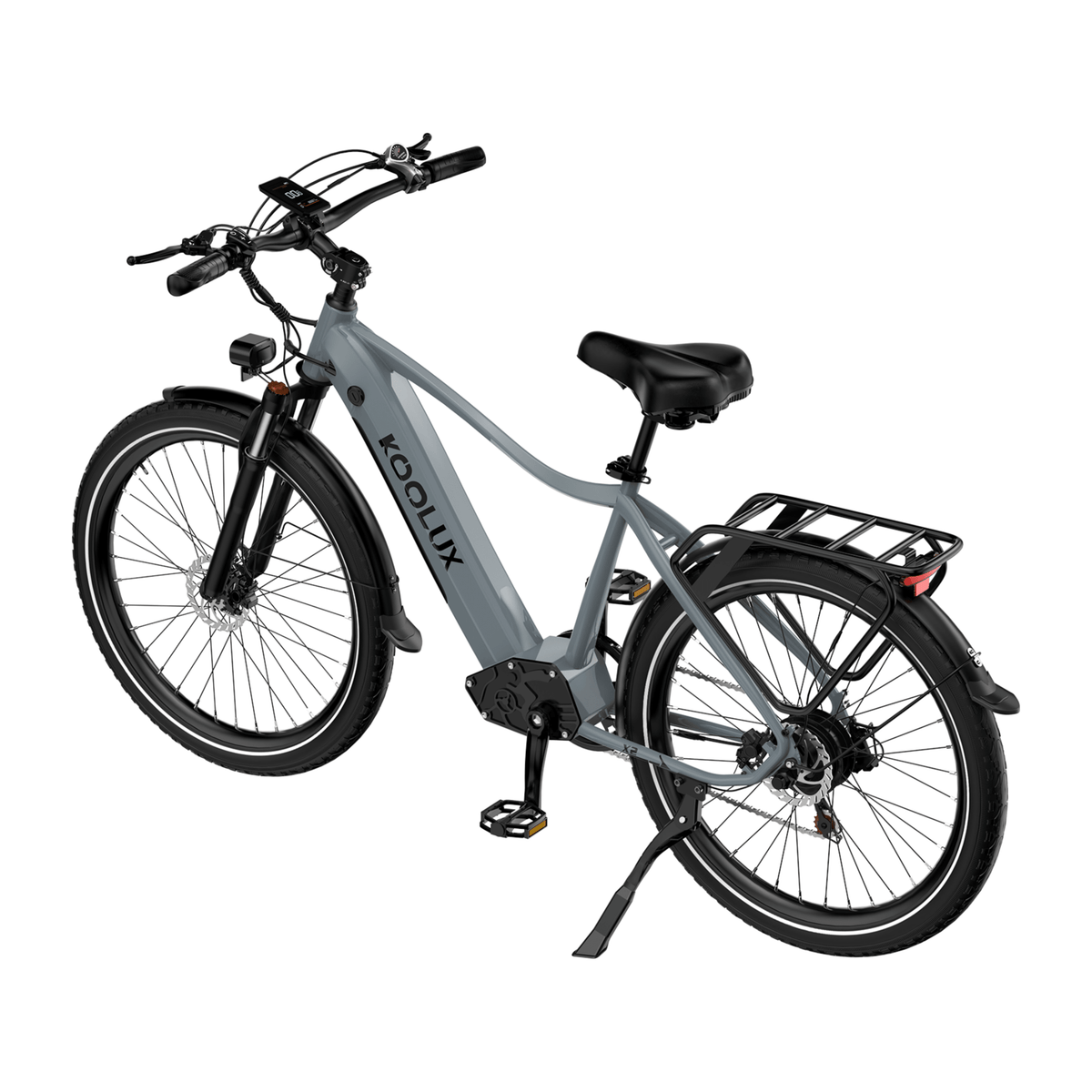 Vélo électrique KOOLUX X3 vu de trois-quarts arrière coloris gris
