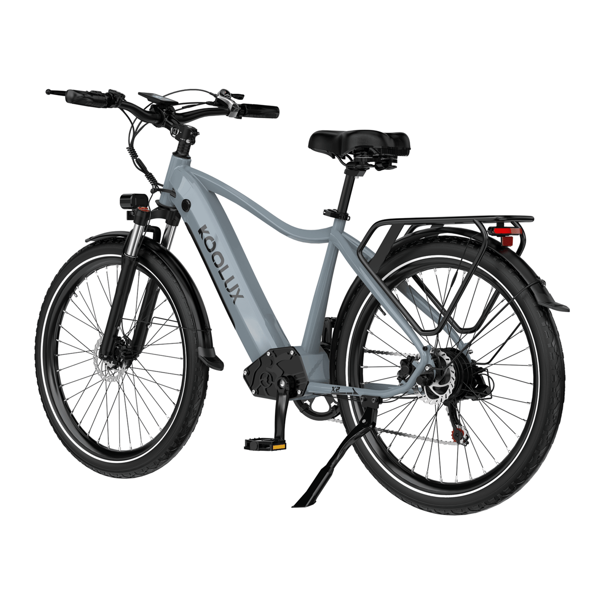 Vélo électrique KOOLUX X3 vu de trois-quarts avant coloris gris
