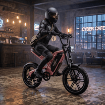 Personne roulant sur le vélo électrique fat bike KOOLUX X9 Mini