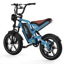 Vélo électrique fat bike KOOLUX X9 Mini vu de trois-quarts avant coloris bleu