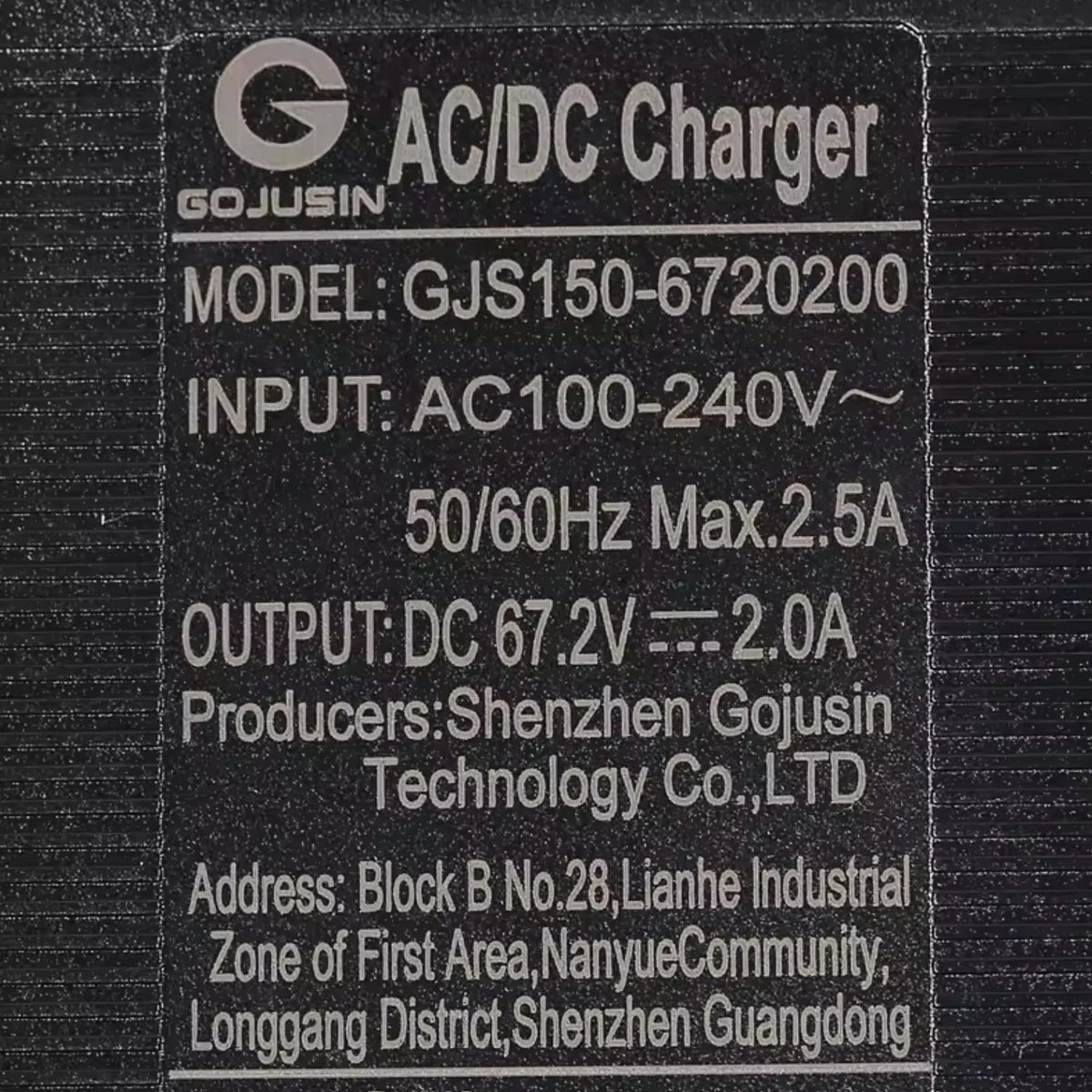 Infos produit : chargeur pour VSETT/ZERO 60V