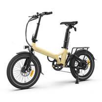 Vélo électrique pliant Onemile E2 vu de trois-quarts avant coloris beige