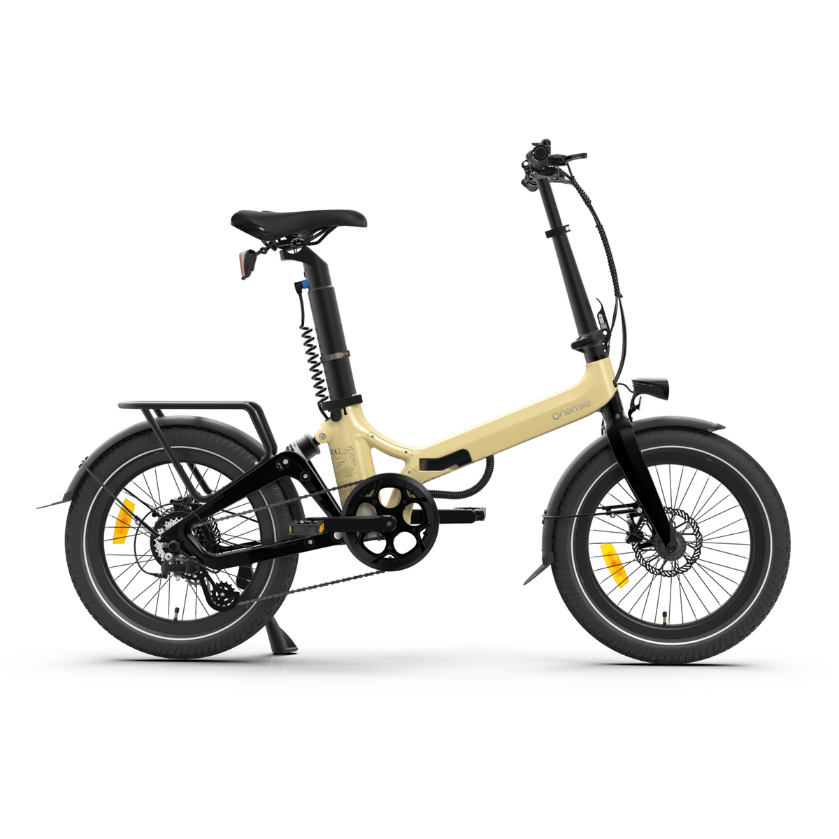 Vélo électrique pliant Onemile E2 vu de profil coloris beige