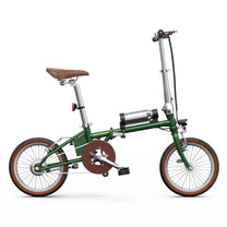Vélo électrique pliant OneSport OT02 vu de profil de l'autre côté coloris vert